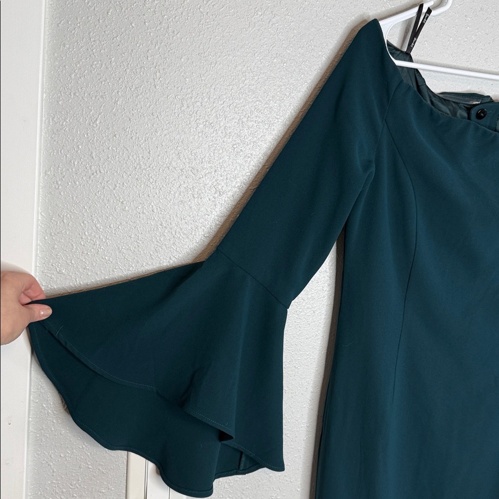 Bardot Solange Teal Blue Midi Off-Shoulder Dress Size 8 - Picture 4 of 7